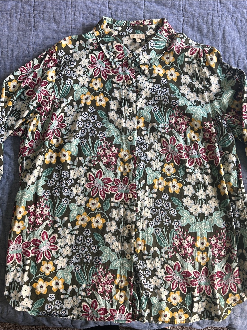 Talbots Multicolor Floral Button-Down Shirt
